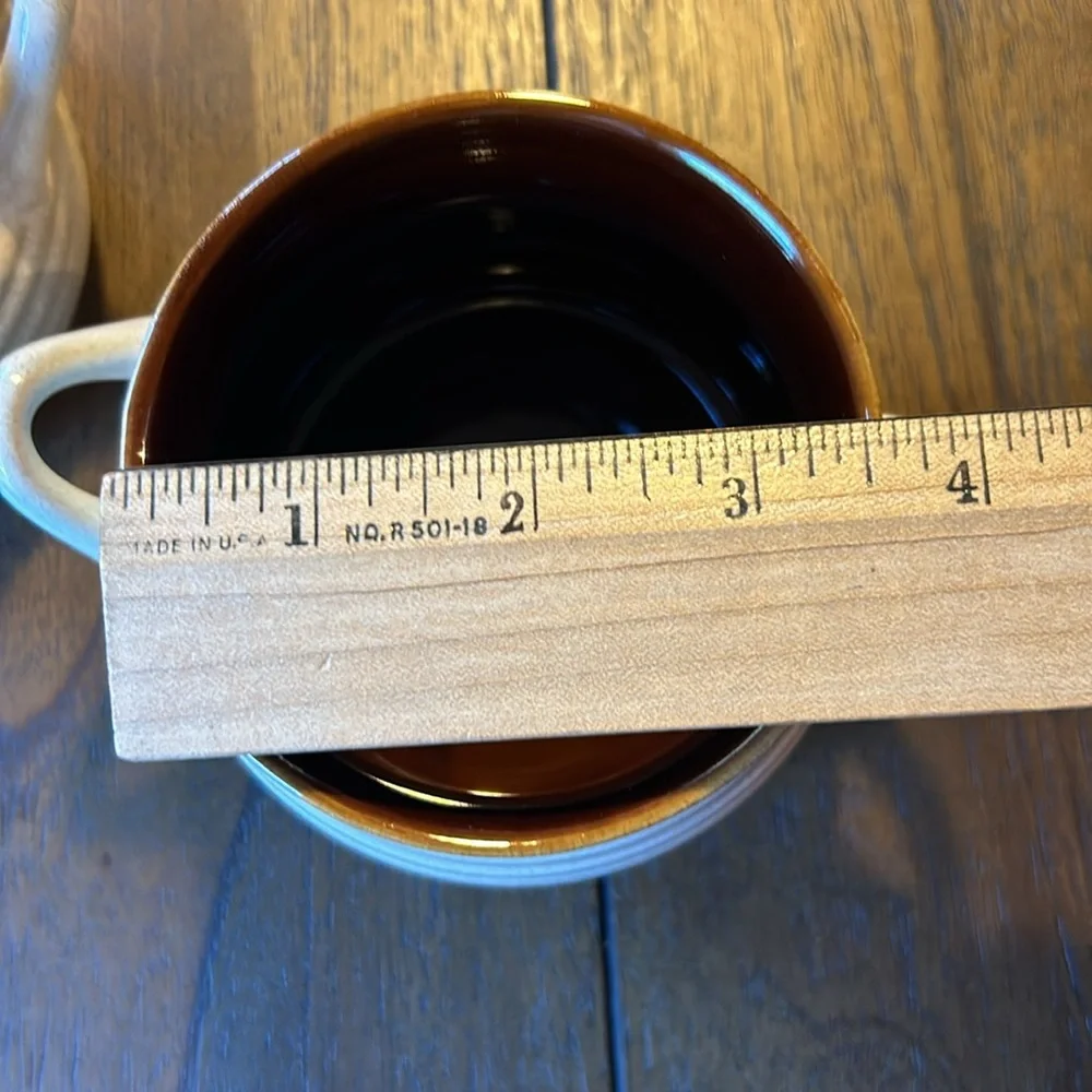 CRATE & BARREL Brunswick Set of 2 Stoneware Soup Chili Bowl Mini Crocks